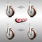 Service Caster 5 Inch 316SS Maroon Polyurethane Wheel Swivel 12mm Threaded Stem Caster Set SCC-SS316TS20S514-PPUB-MRN-M1215-4 - alternate 2